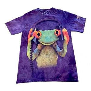 Rain Forest Cafe DJ Gecko Purple Acid Wash Manimals 2011 Shirt Sz M